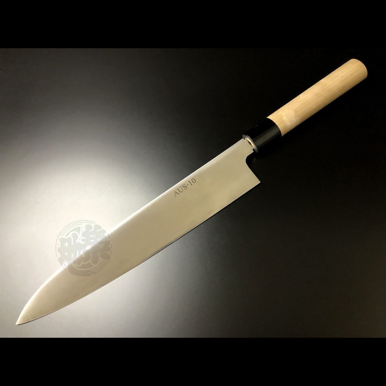 有次 包丁 牛刀 A和式 240mm 日本製 AUS-10鋼 Aritsugu 朴の木柄 築地