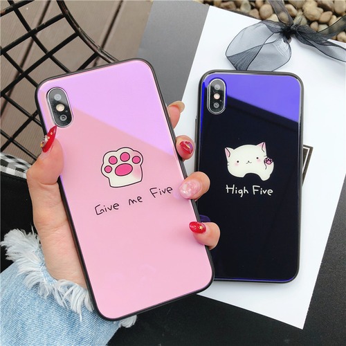 肉球♥ iPhone7ケース 可愛い iPhoneXケース ガラス素材 新作