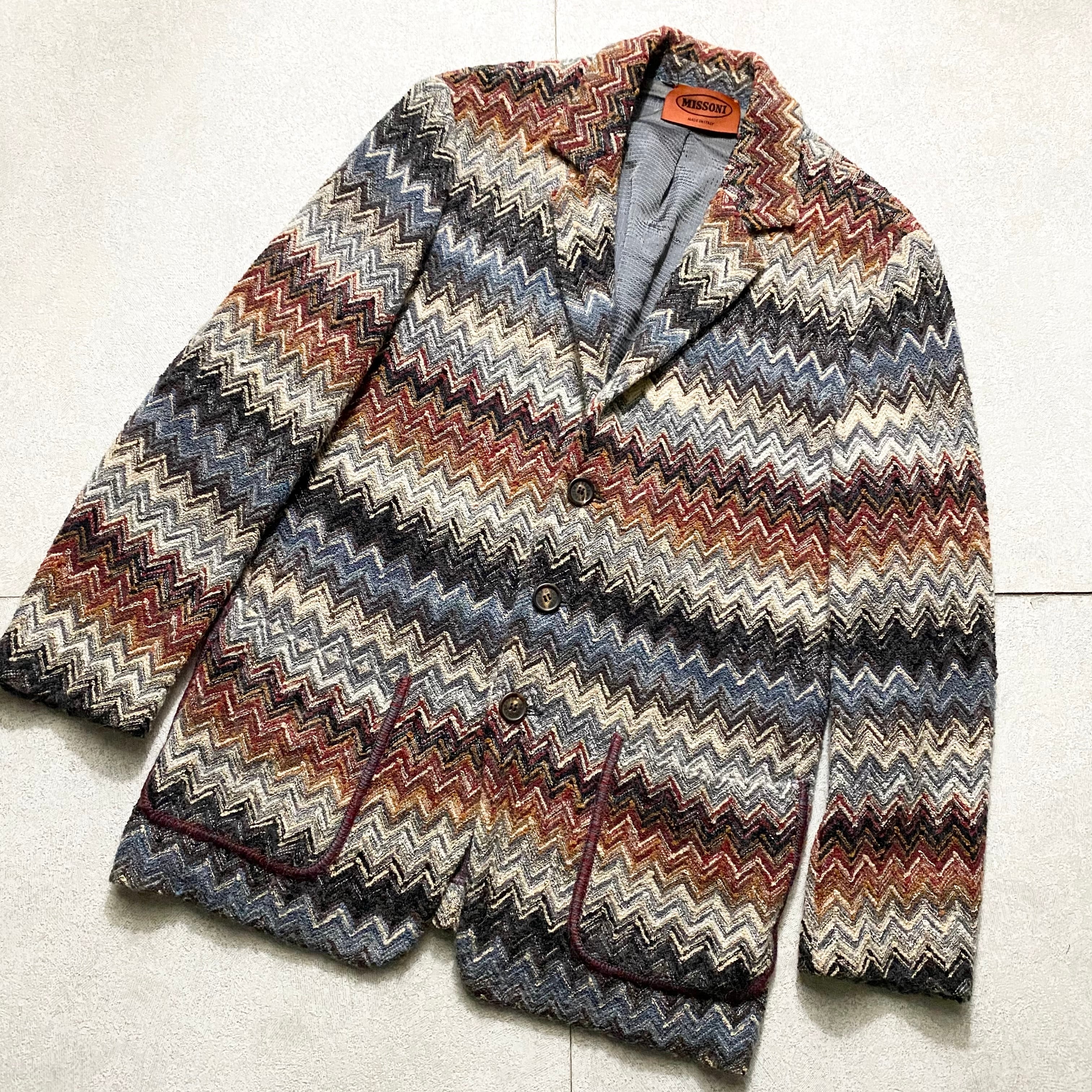 MISSONI zigzag pattern mohair knit tailored jacket | NOIR ONLINE