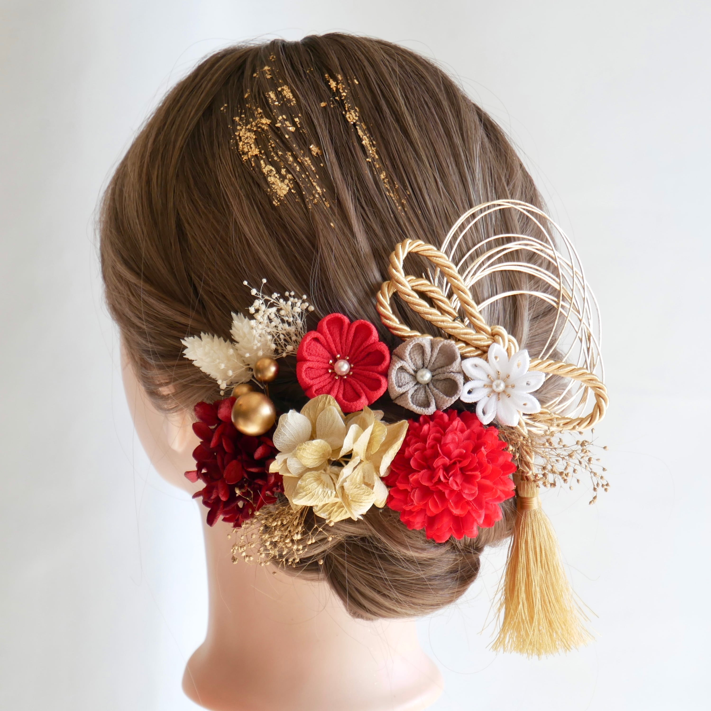 囲み】3052 つまみ細工 髪飾り 成人式 七五三 入学 卒業（つまみ細工  