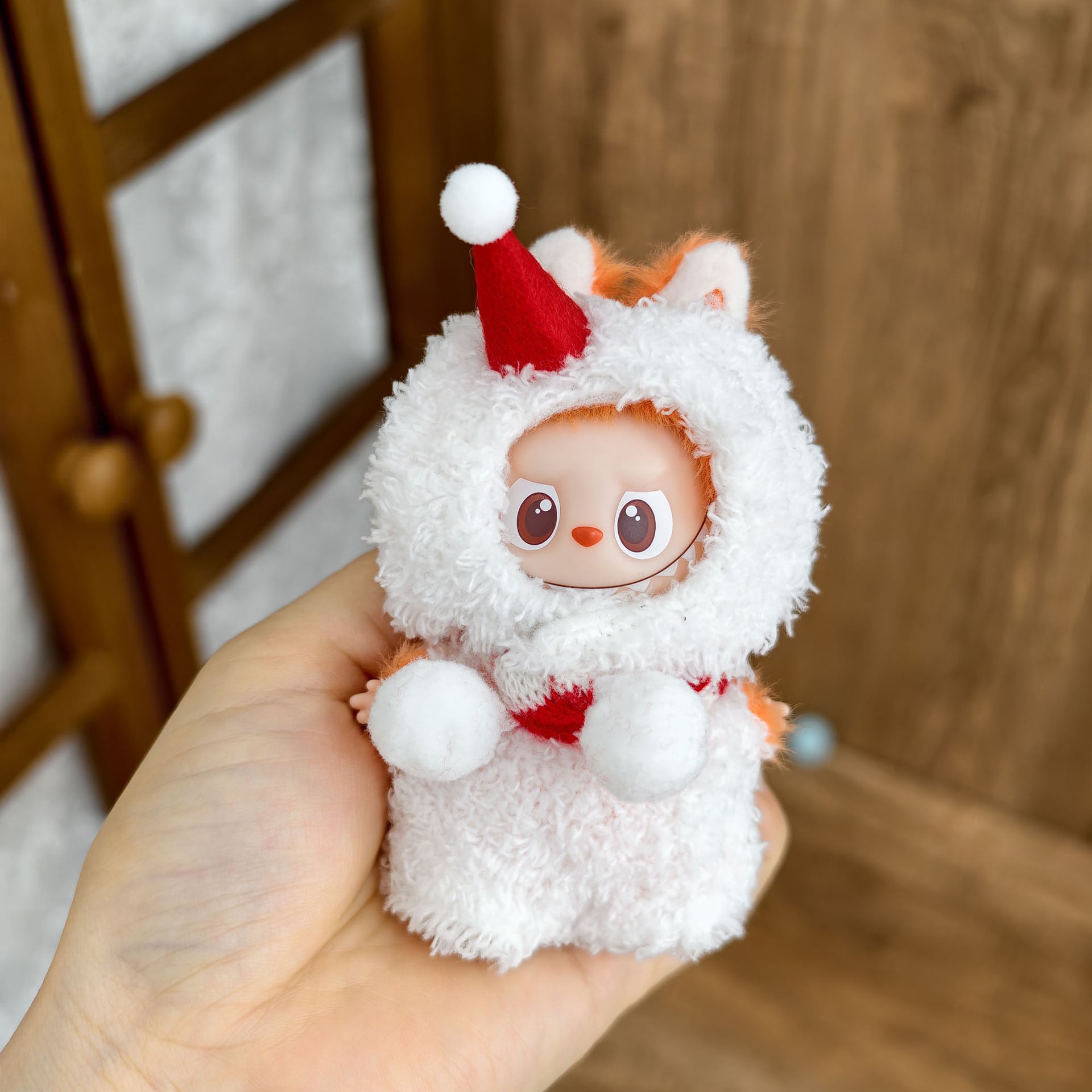 もこもこ雪だるまちゃんに！雪だるまセット labubu 4.0 10cm 対応