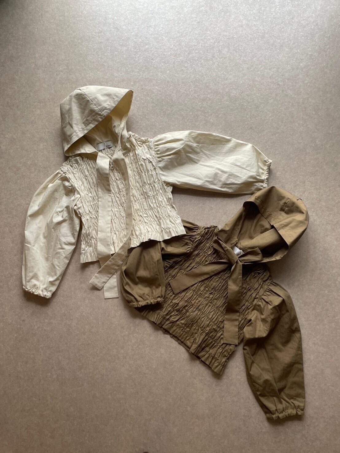 ★MEENDERI★SHIRRING RIBBON JACKET - WHITE★正規品/直送料込 &pal】shirring ribbon jacket/2color | mumu