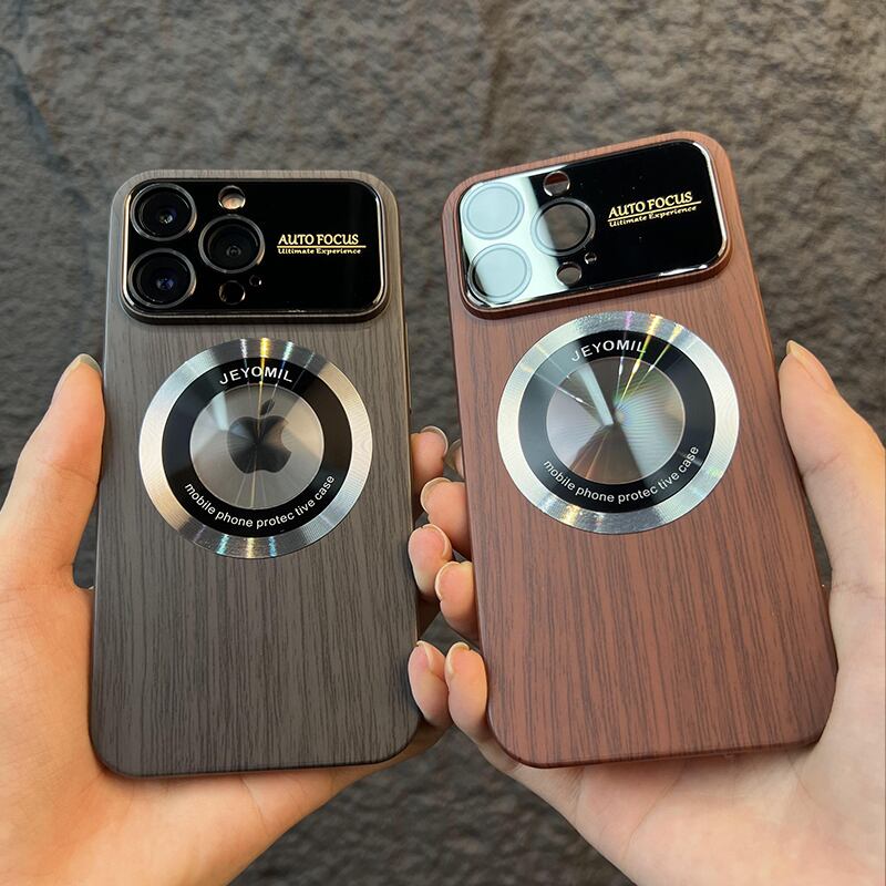 ◇iPhone 16/15/14/13/12/Pro/Pro Max/Plus◇ Wood Grain MagSafe Case