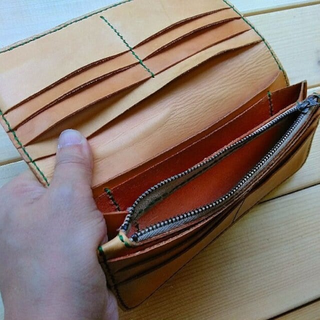 切れてる型紙】ロングウォレット | and leather【初心者～中級者のため
