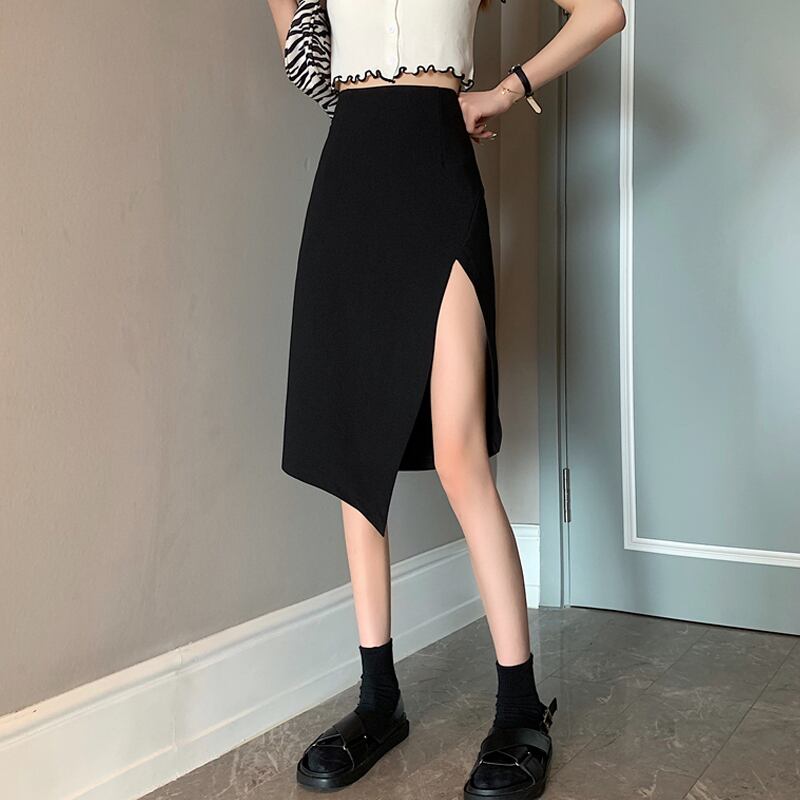 ウェストスカート サマー薄手Aラインブラック 夏物 スーパーモール66850616400