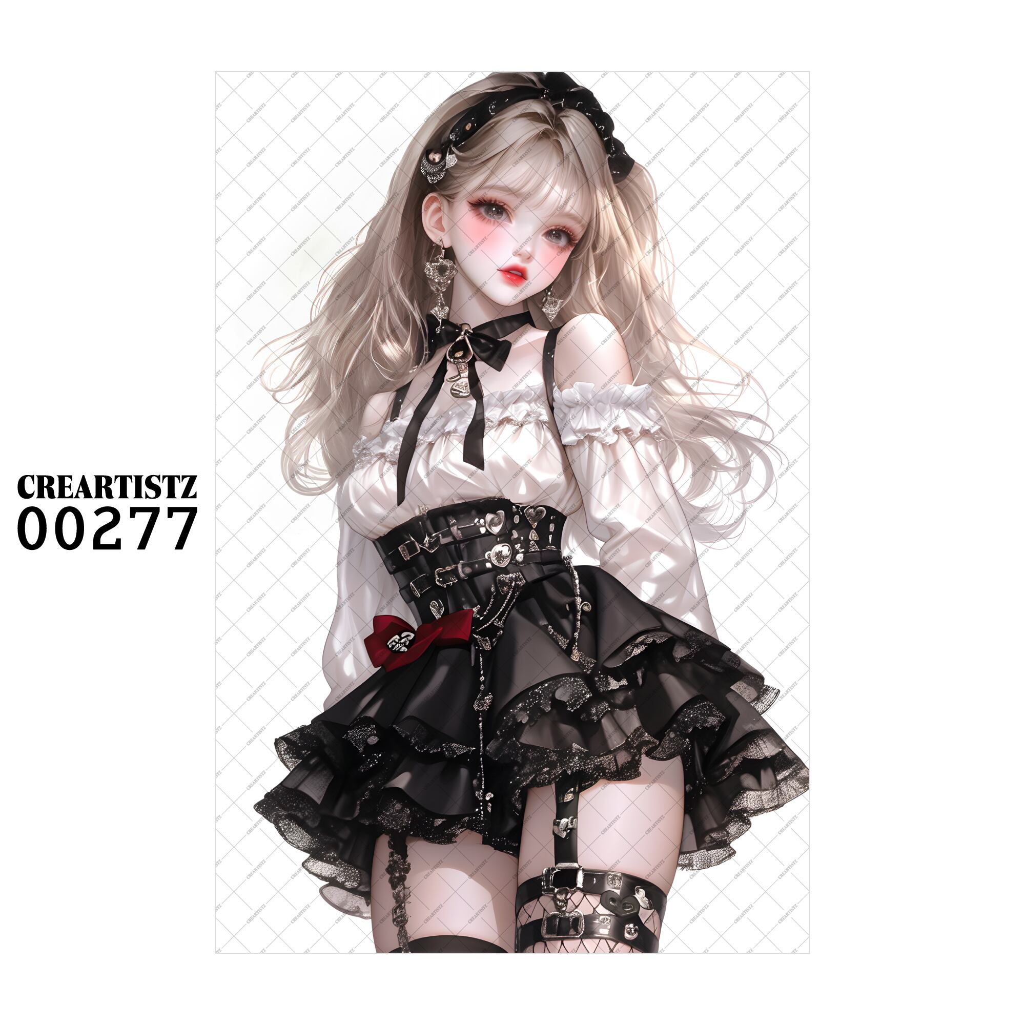 00277 ガール キュート オリジナル ペーパー/ステッカー 4枚セット CREARTISTZ