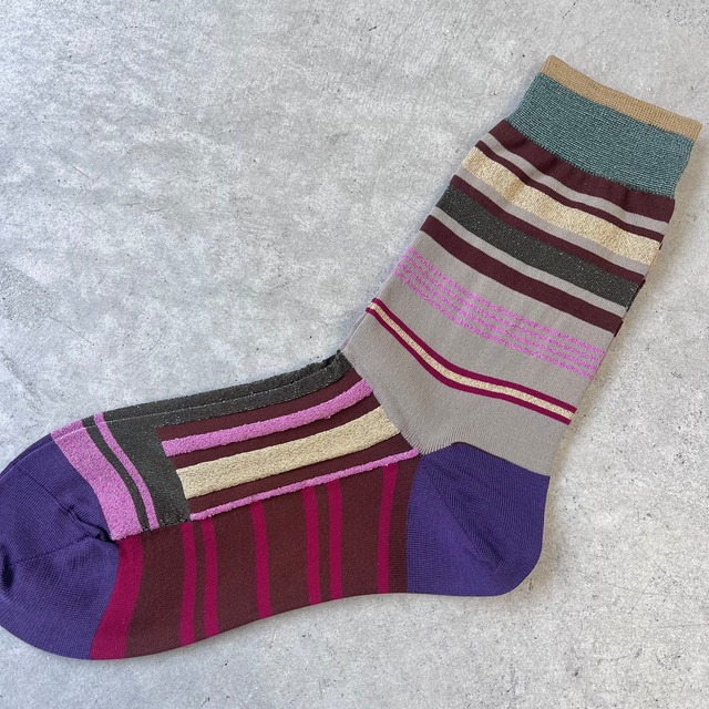 COQ KANAKOKAJIHARA /【23−25cm】horizon border socks
