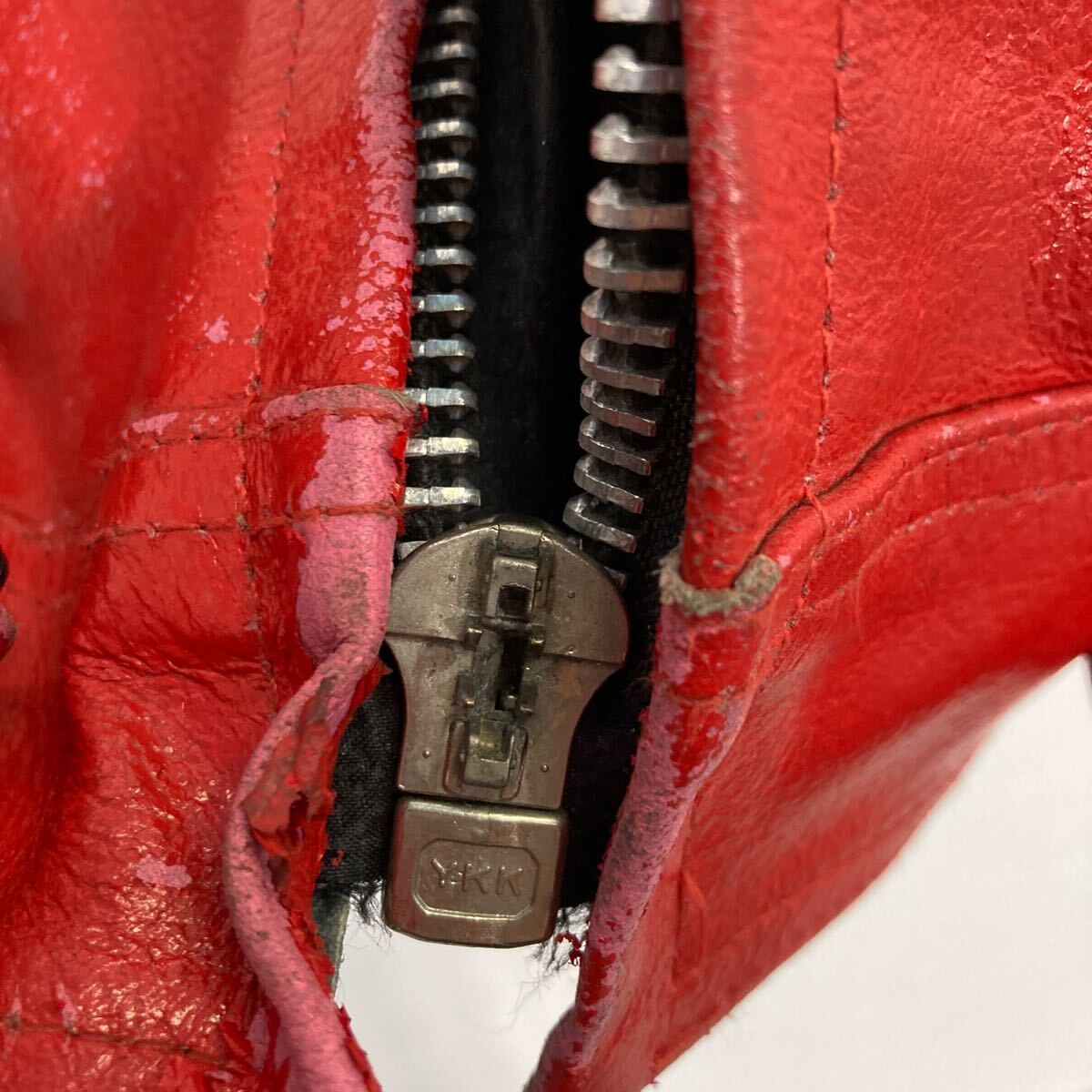 YAMAHA レザージャケット M~ レッド バイク バイカー シングル