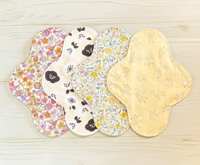 22cm ワッフル オーガニック 布ナプキン 防水仕様 4枚セット 普通の日用 351