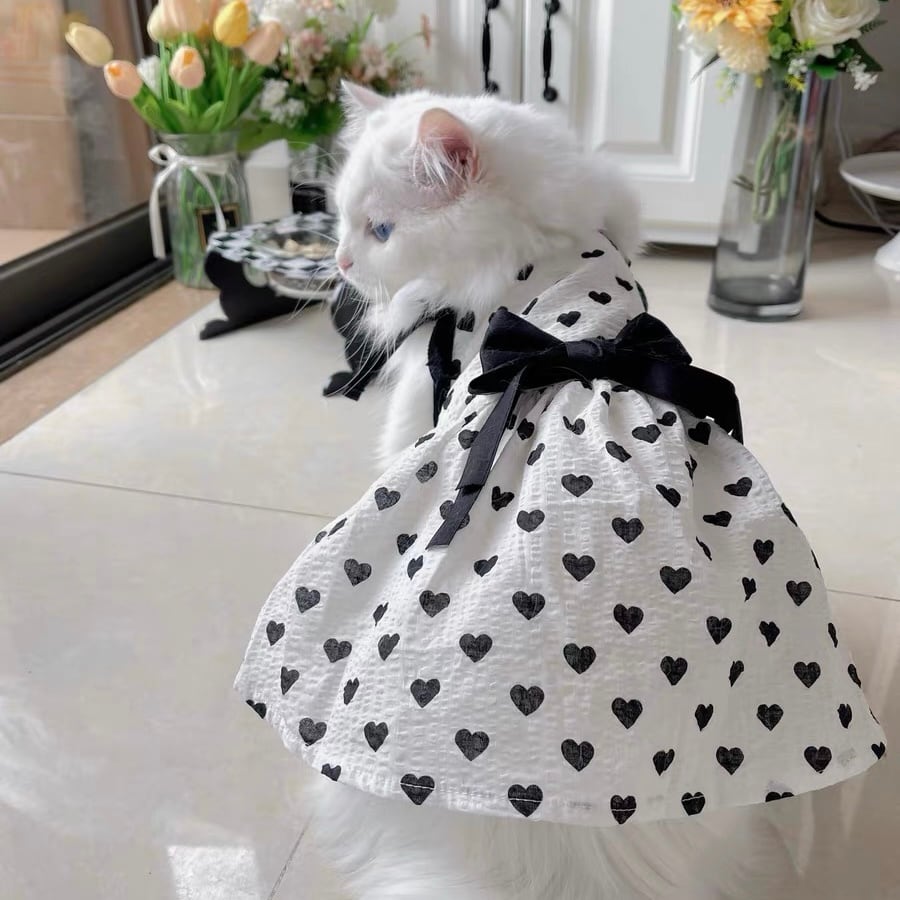Heart Ribbon ワンピース 猫 キャットウェア | nyanpets 猫グッズ専門店