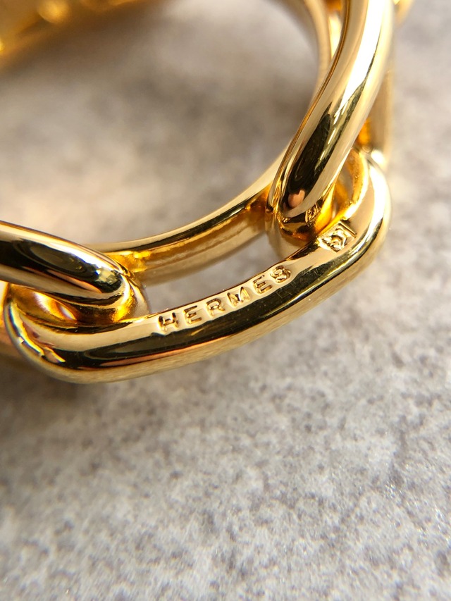 HERMES エルメス スカーフリング ゴールド シェーヌダンクル vintage ヴィンテージ オールド yf4p2h