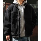 Zip-up Waist-length Boa Jacket ◇2color H0944