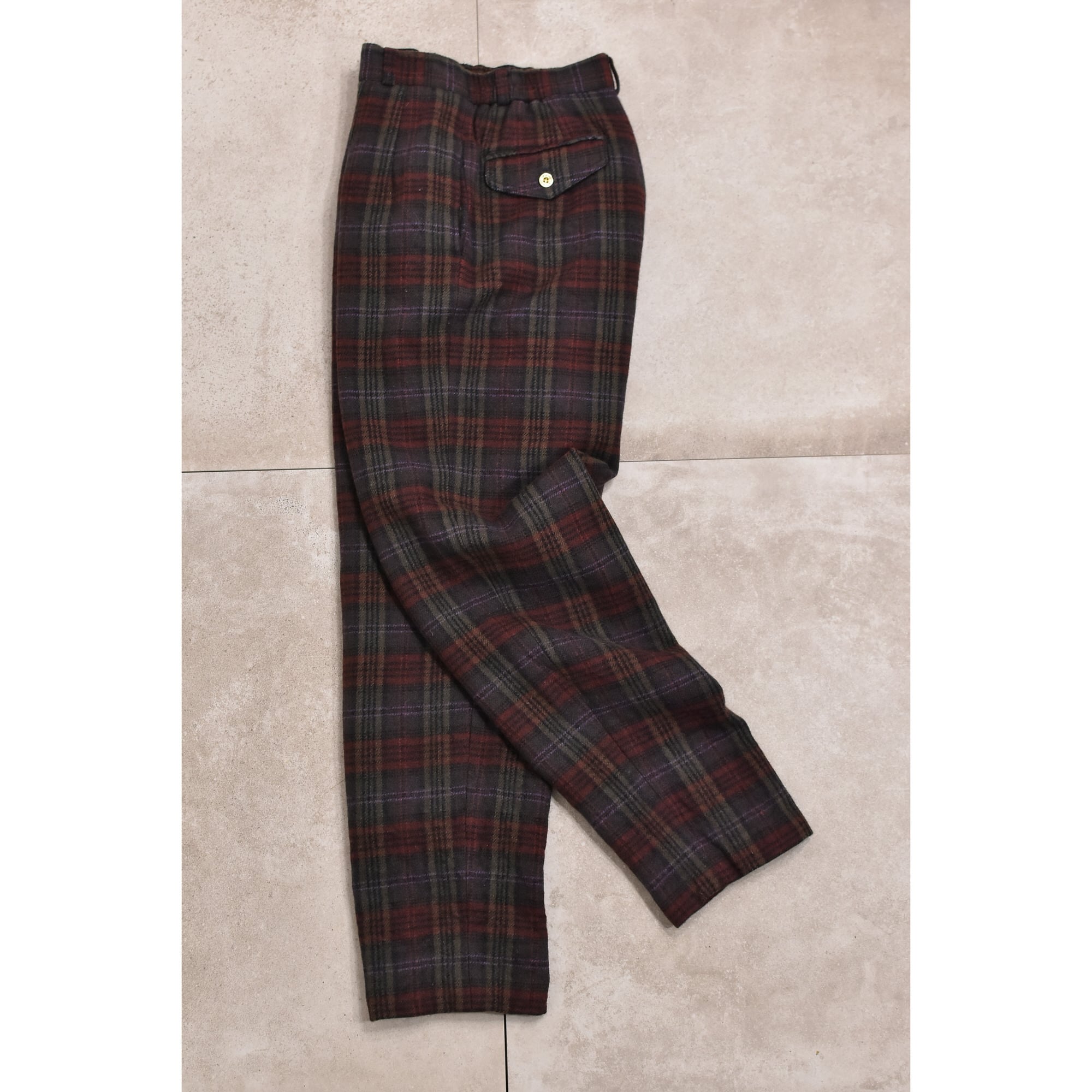 80~90s Wool blend check pants | 古着屋 grin days memory 80~90s Wool blend check pants | 古着屋 grin days memory
