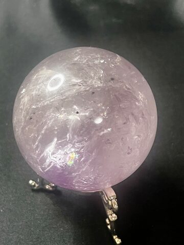 レア/高透明】高品質 本水晶 バングル 幅広 ✨虹入り 55mm 一点物 天然石