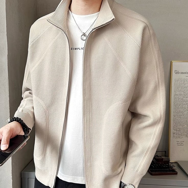 フルジップ クロップド丈 ニット ジャケット 2color OJ0598 | R-Base