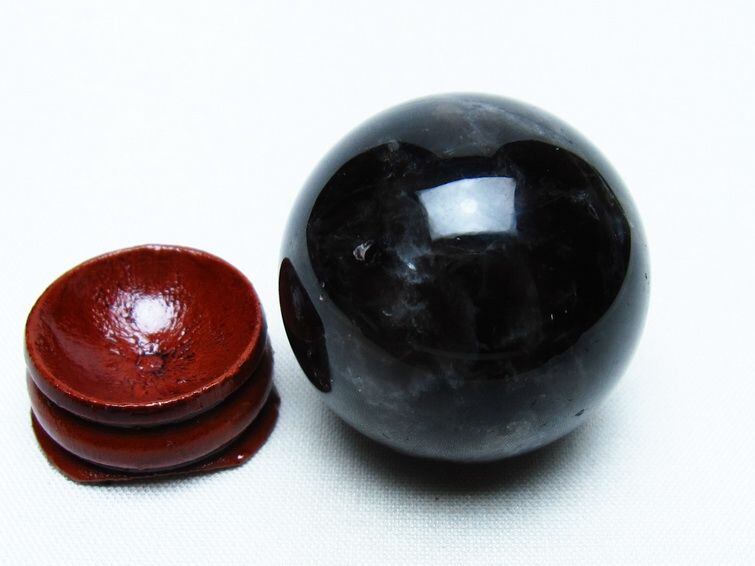 モリオン 丸玉 36mm 黒水晶 スフィア 置物 一点物 141-8049 | 天然石