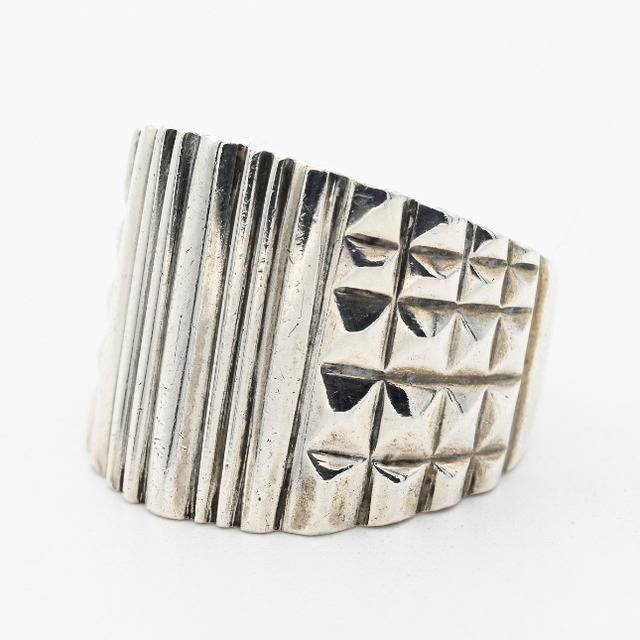 Chiseled Linear Pattern Design Ring  #15.0 / Denmark