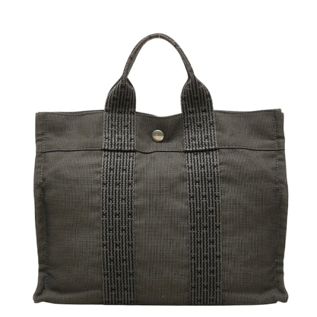 エルメス エールライン トートPM トートバッグ グレー キャンバス レディース HERMES 中古