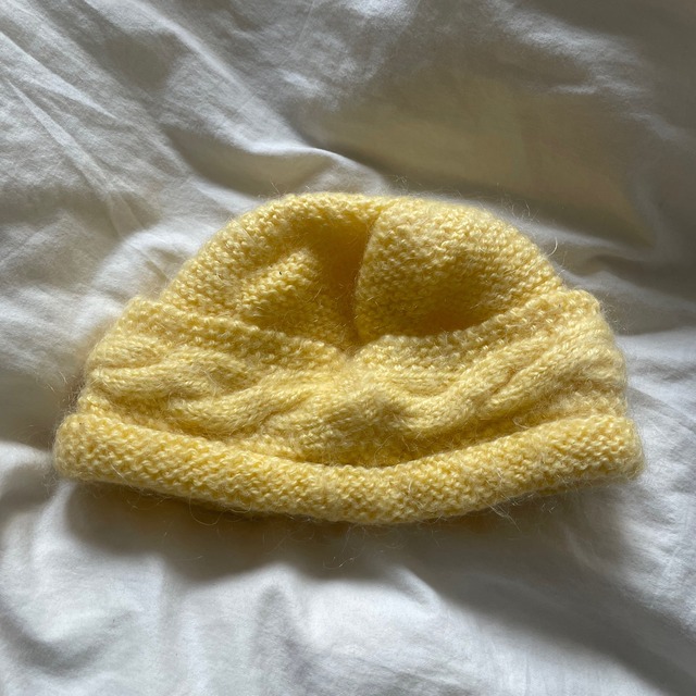 Cream knit cap
