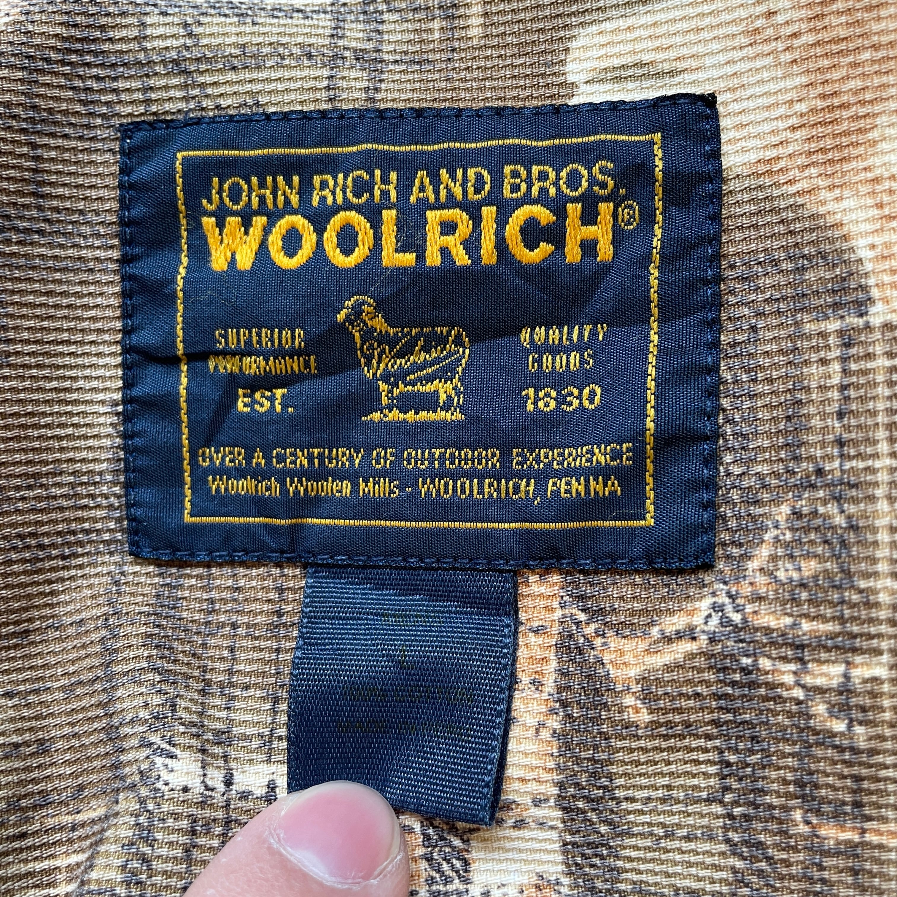 WOOLRICH ウールリッチ 総柄 オールプリント アニマル コットン 長袖
