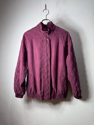 90s USA Silk Quilted Sleeve Design Jacket