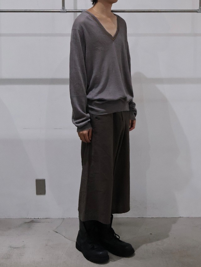 【GUCCI】V neck linen silk summer knit