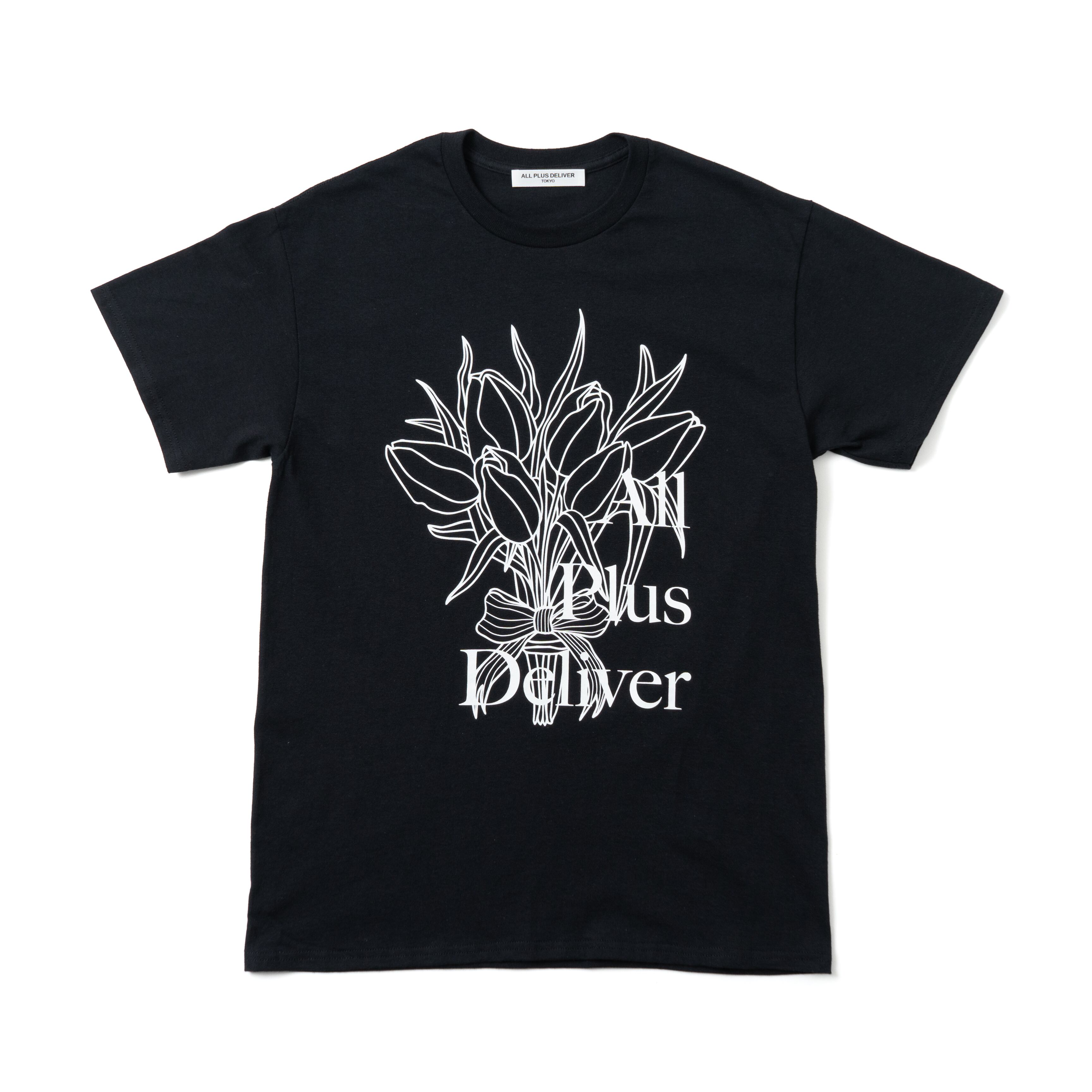 ALPSDR PRINT TULIP SS TEE / BLACK × WHITE