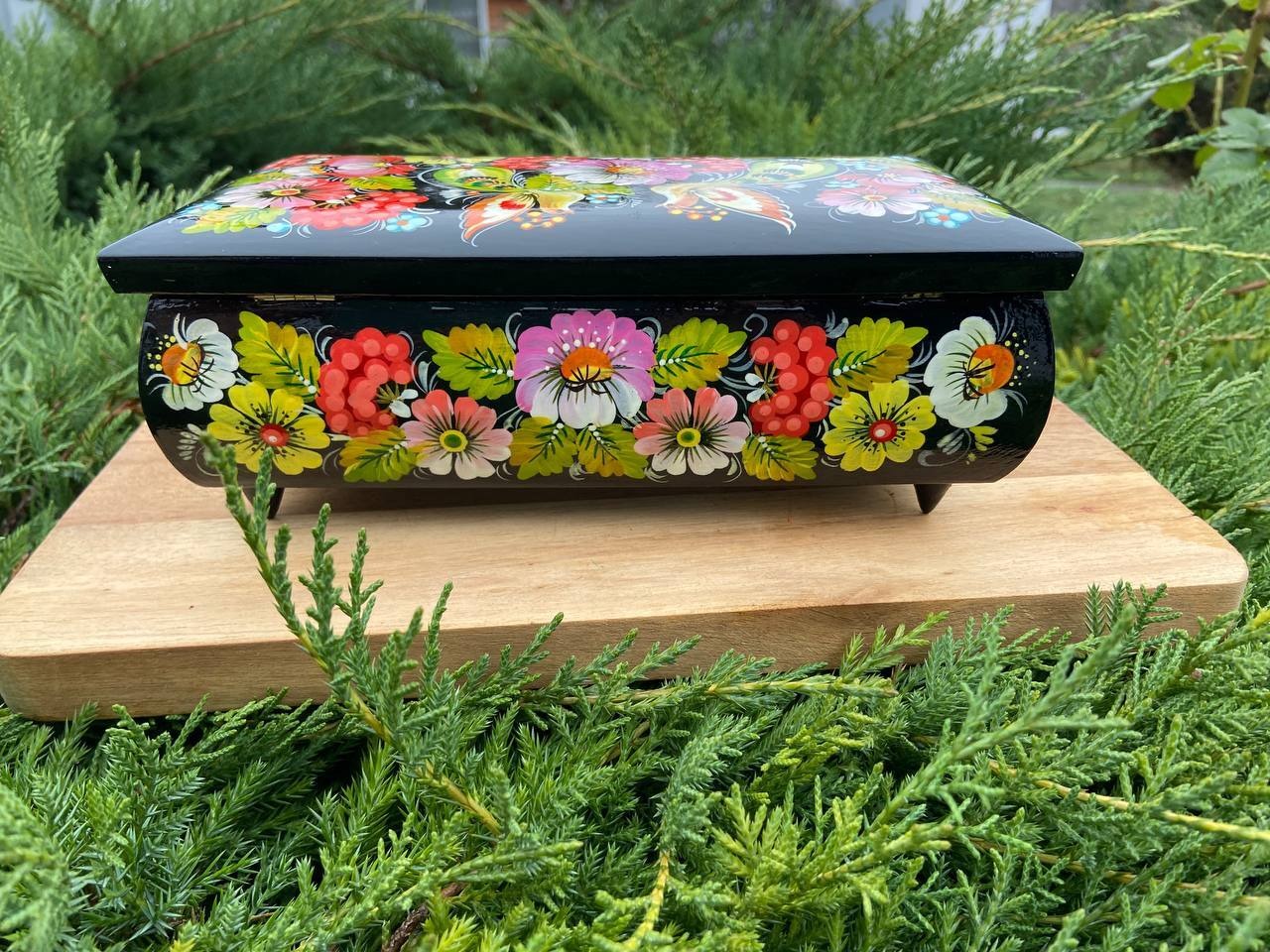 ペトリキフカ・ジュエリーボックス21 cm（Khomenko） - 9