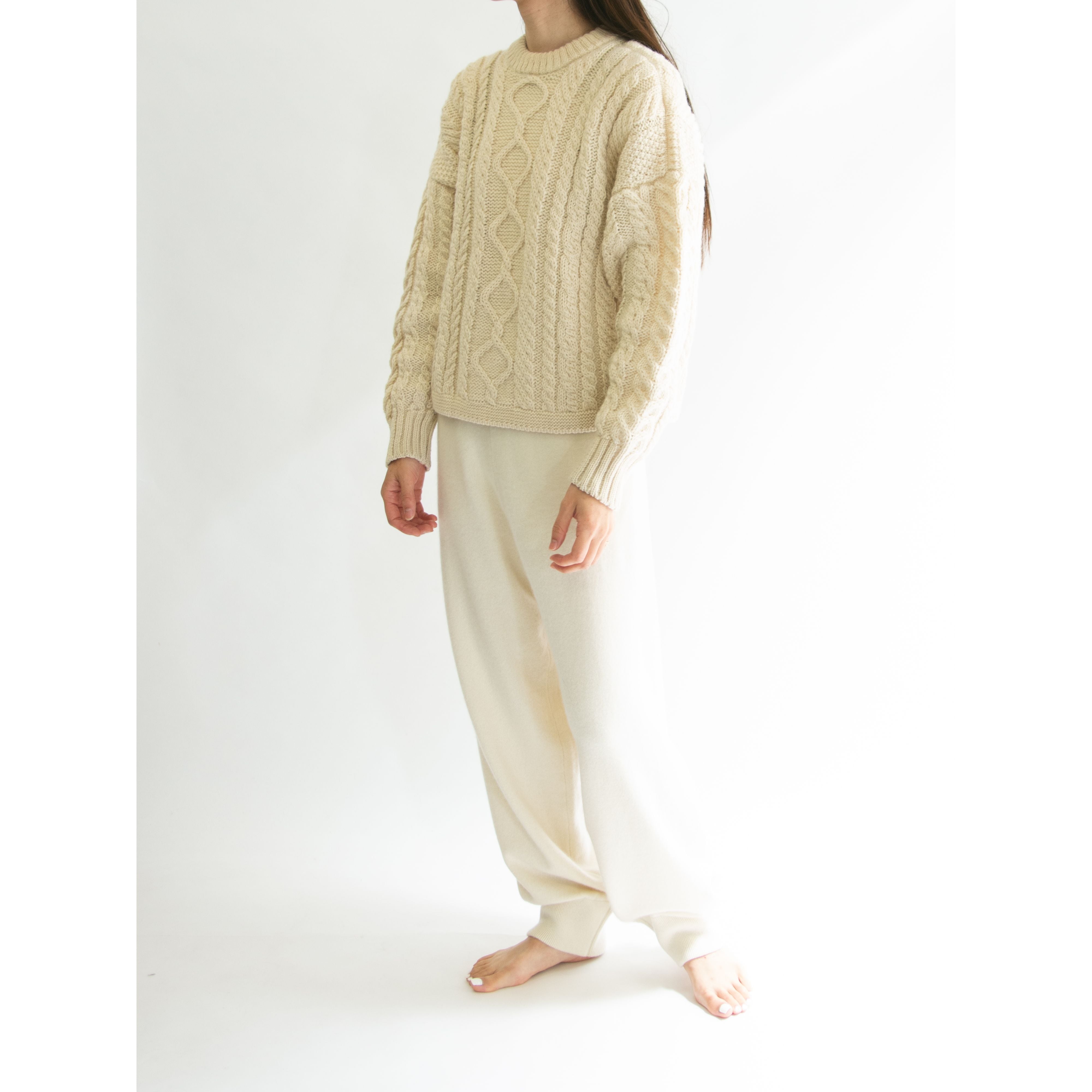 【Guernsey woollens】Made in Guernsey British Isles 100% wool cable knit pullover(ガンジーウーレンズ ケーブルニットプルオーバー セーター)11a