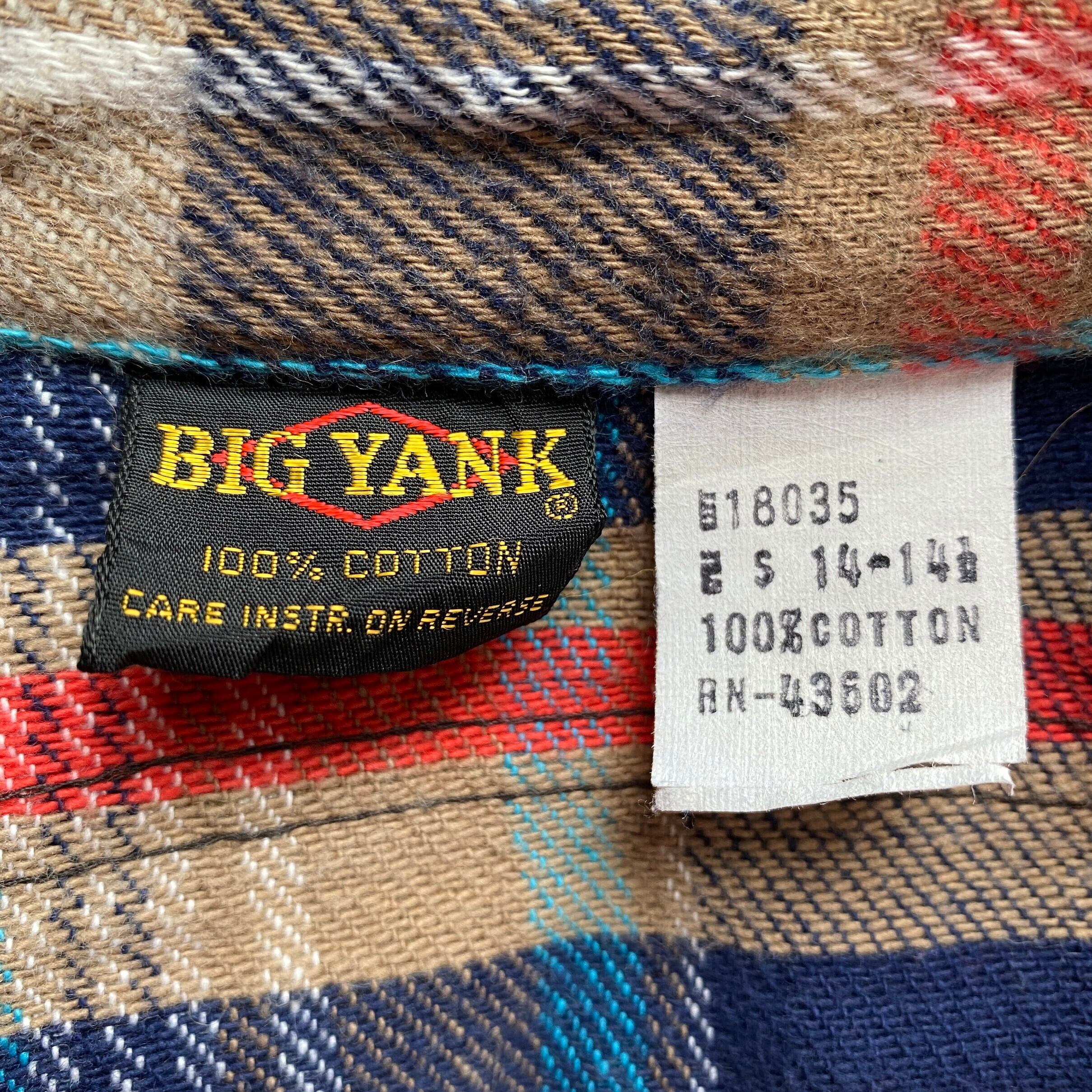 70年代 ビッグヤンク BIG YANK 長袖 ポリシャツ メンズS ヴィンテージ