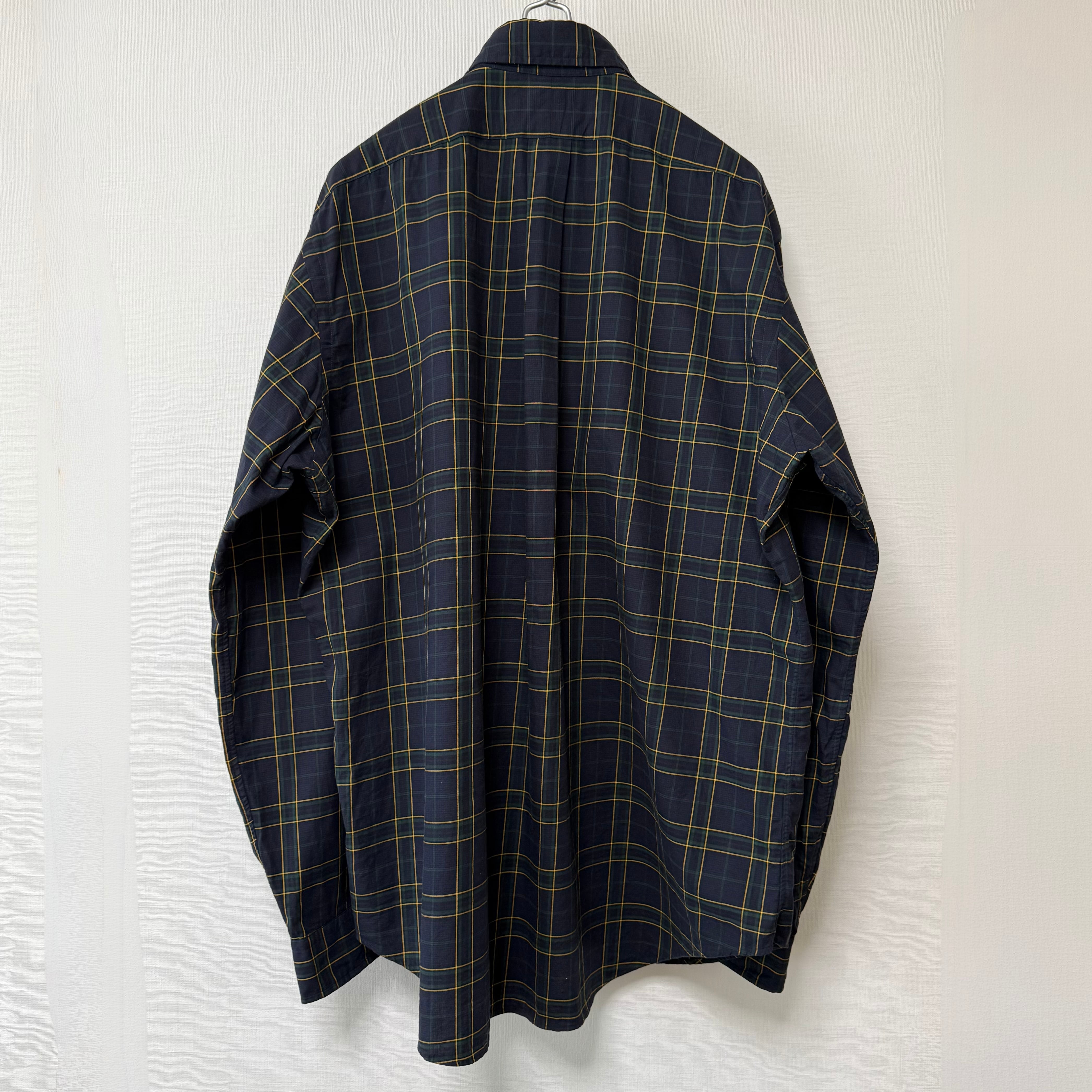 Ralph Lauren 90s タータンチェック ボタンダウンシャツ ネイビー