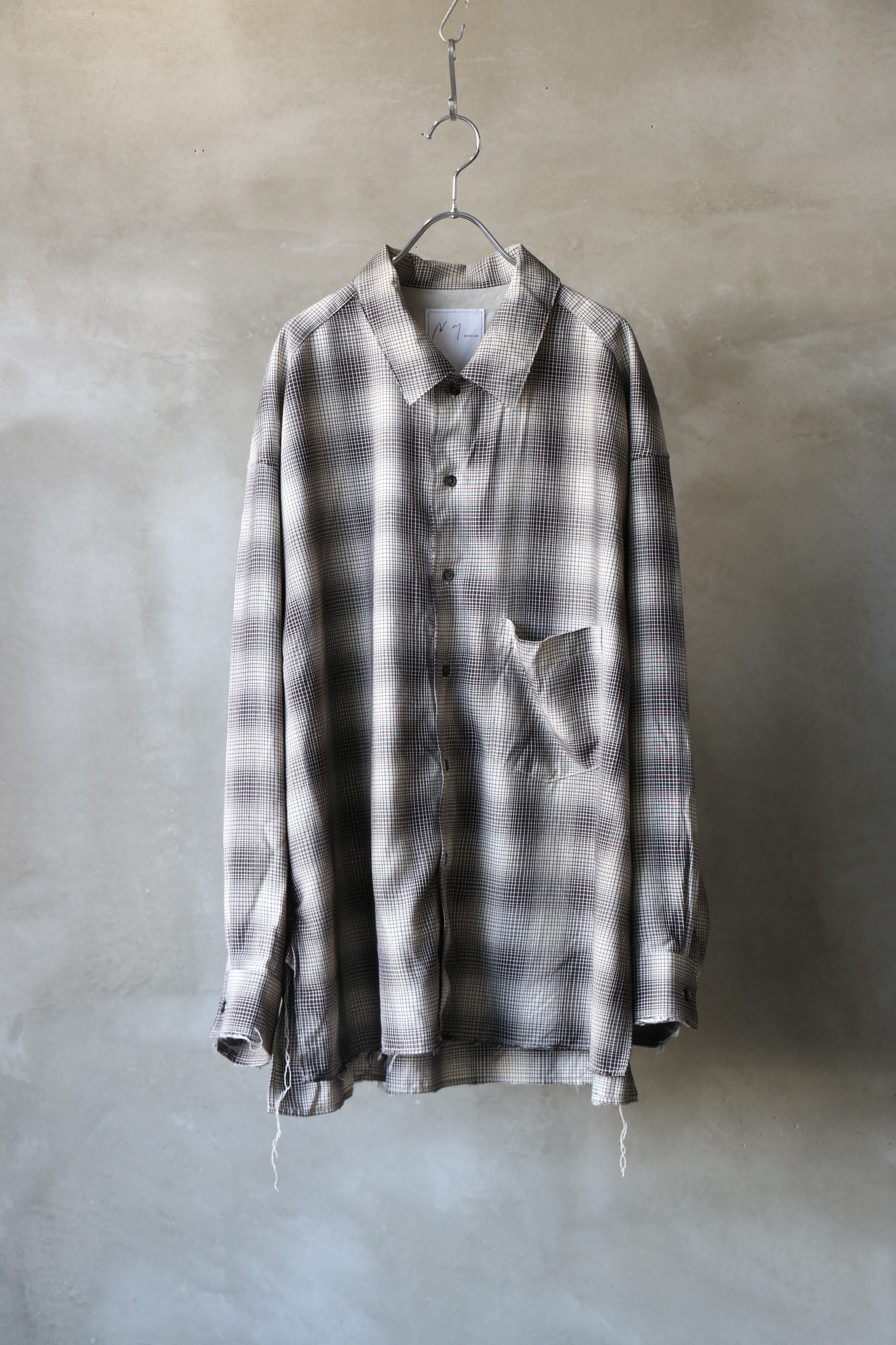 Ancellm - OMBRECHECK SHIRT - / ANC-SH61-A / アンセルム オンブレ 