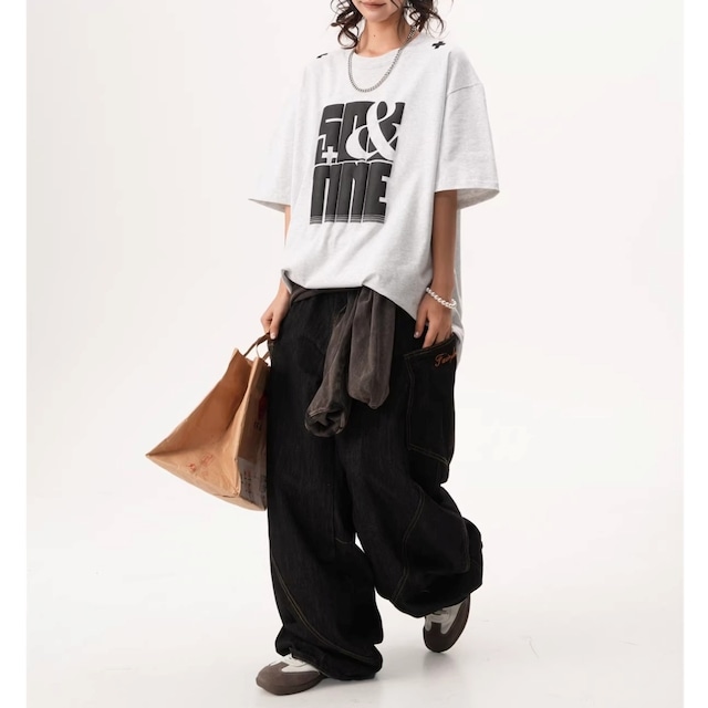 グラフィックアートドロップショルダーTシャツ 5col R02095