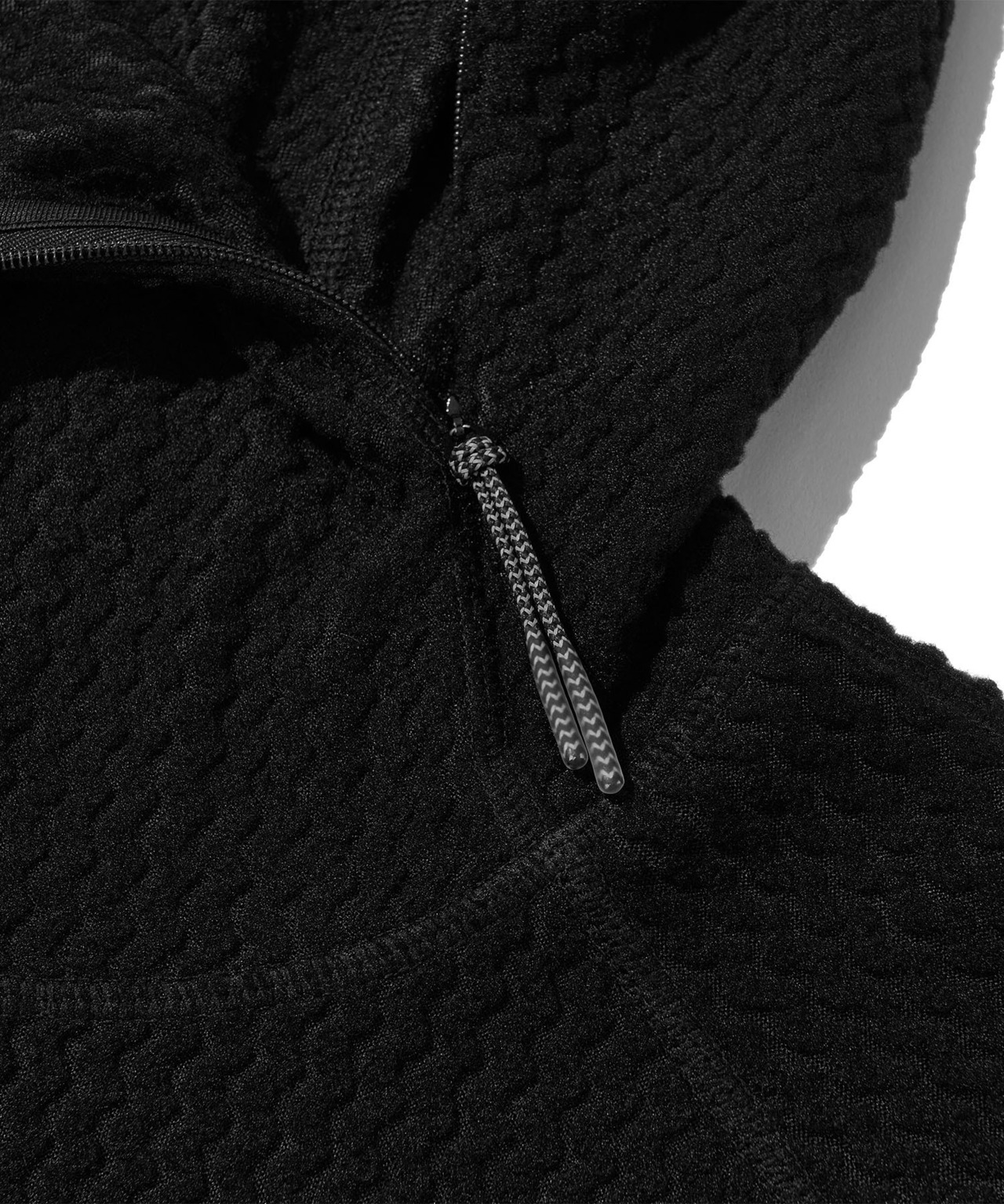 CALORA FLEECE HOODED PULLOVER_BLACK