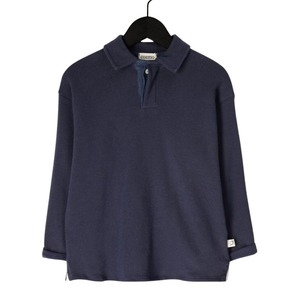 ＜COZMO＞ポロカラー ニット Sweater Timor (Navy)