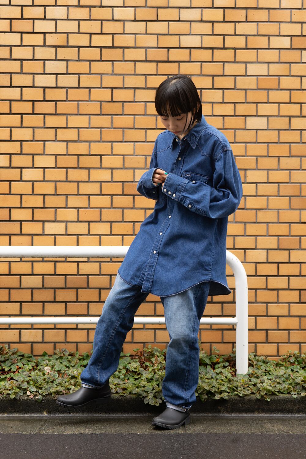 MADE IN USA】Wrangler Denim Western Shirts メンズ L 16 1/2 -33