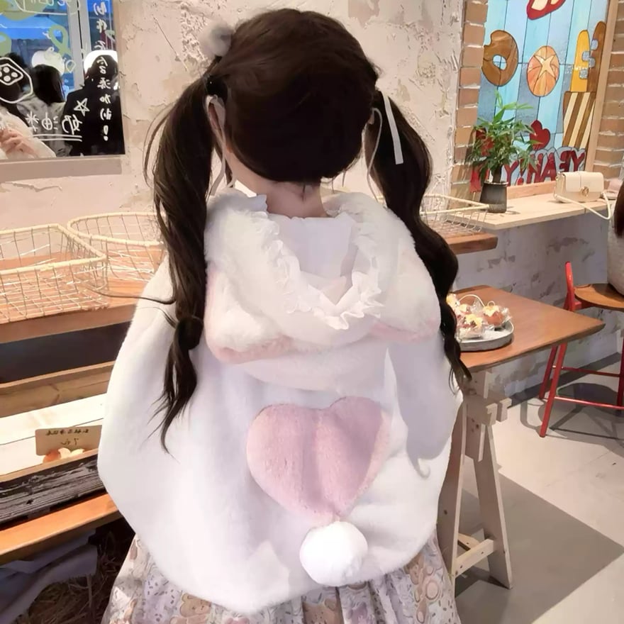サブカル 服 地雷系 通販 ロリィタ 服 猫耳フード付きケープ コート