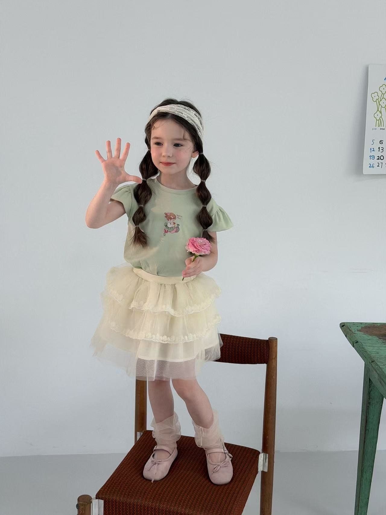 [aiai] Cream Shasha Skirt / [아이아이] 크림샤샤스커트