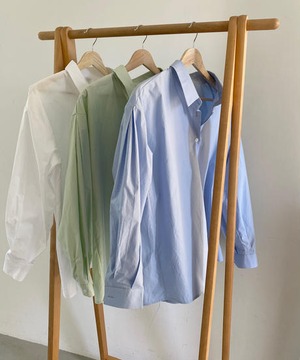 《即納商品》ripple puff shirt (white / blue / mint)