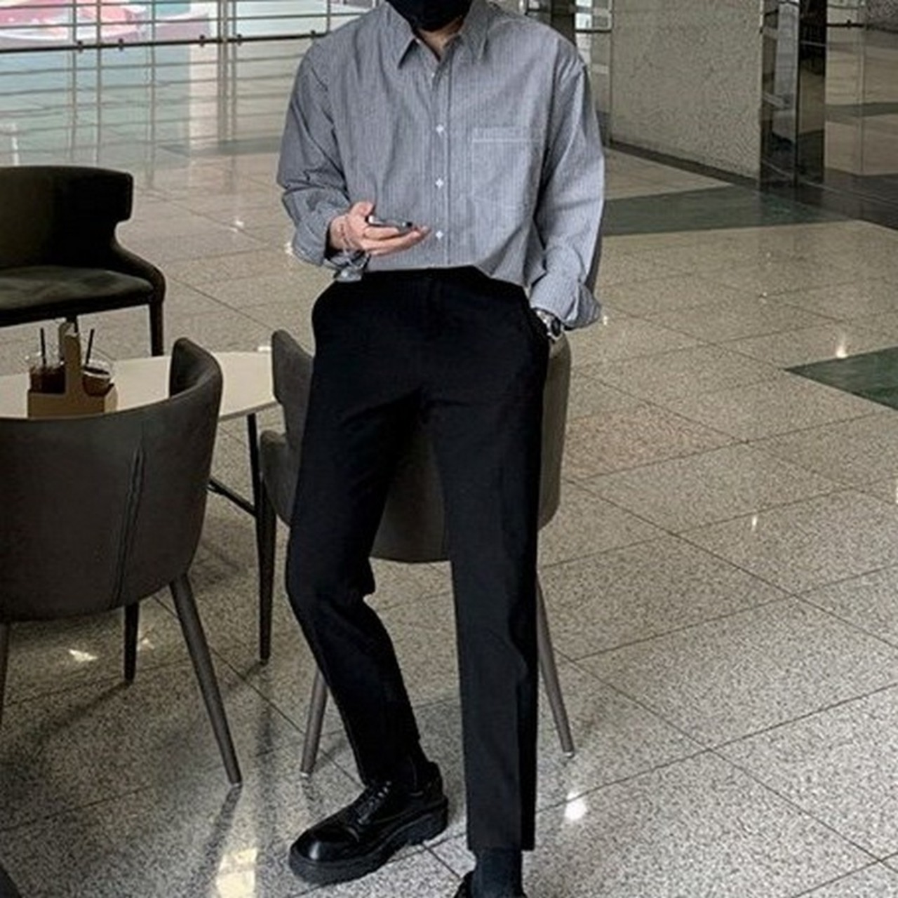 シンプルベーシックストライプシャツ　MT0080197