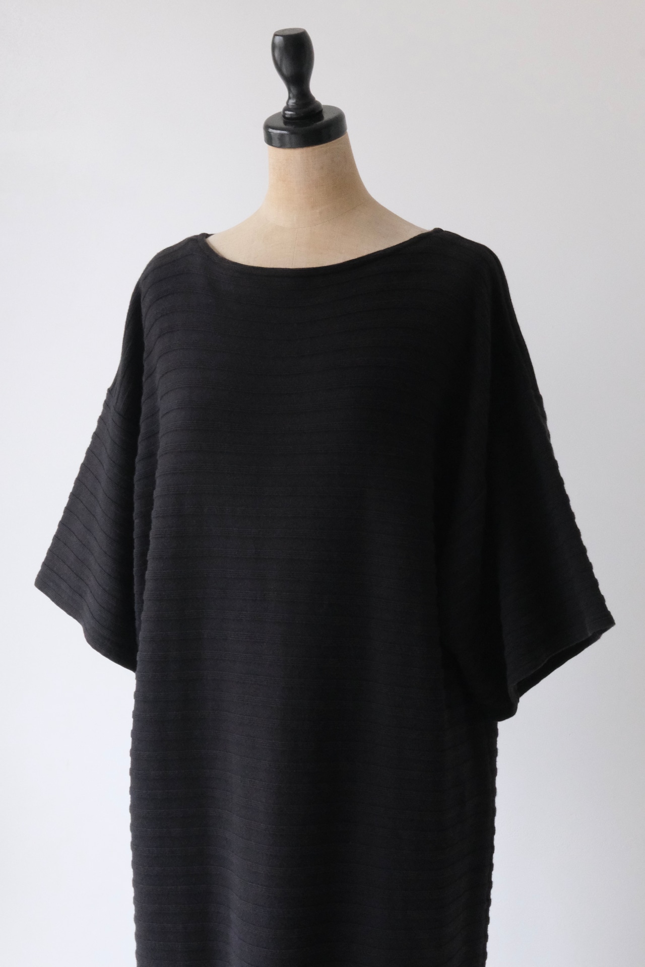 Vuokko ribbed jersey frilled hem dress