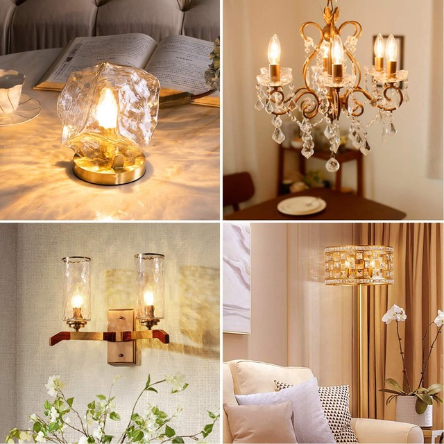 LVWIT シャンデリア電球 E12口金 60Ｗ形相当 806LM LEDフィラメント電球 2700K電球色 LED燭台電球 E12 6W省エネ 非調光 6個入