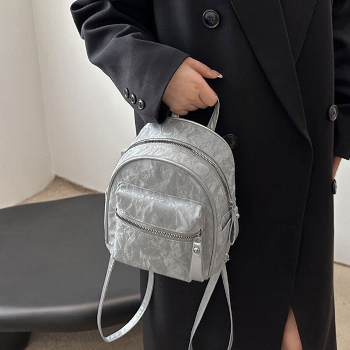 ミニリュック PUレザー レディース 韓国 小さめ 軽量 大人 かわいい リュック おしゃれ カジュアル 通勤 通学 マーブル柄 ミニバッグ 大人可愛い 大人女子