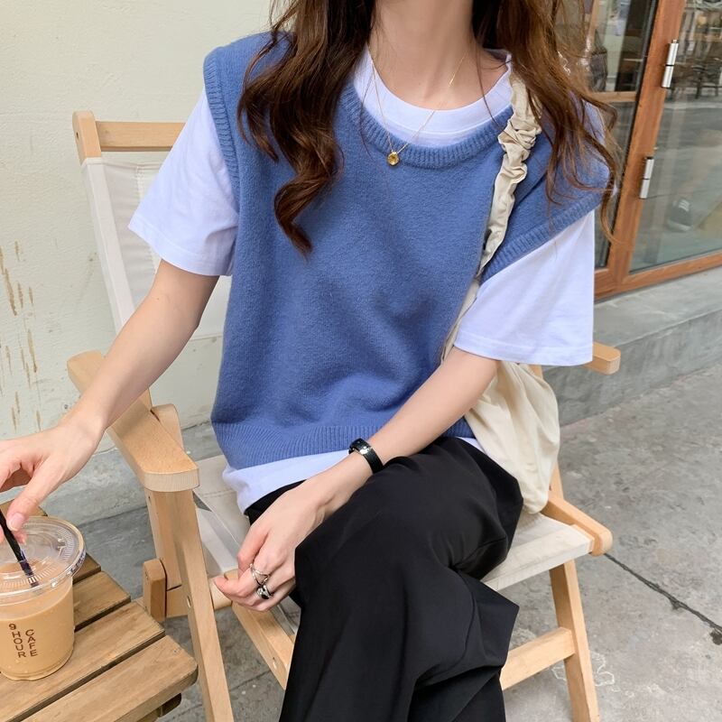 ニット スプリングオータムルーズショート 春物 秋物 YY-ファッション96408388011