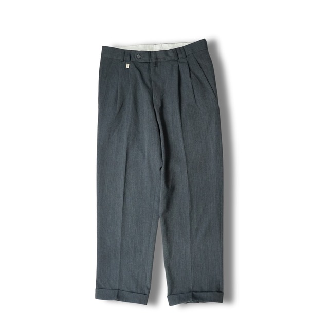 aubi（August Bickert） ツータック ウール混 スラックス ドイツ（表記23・実寸M相当）｜NA562