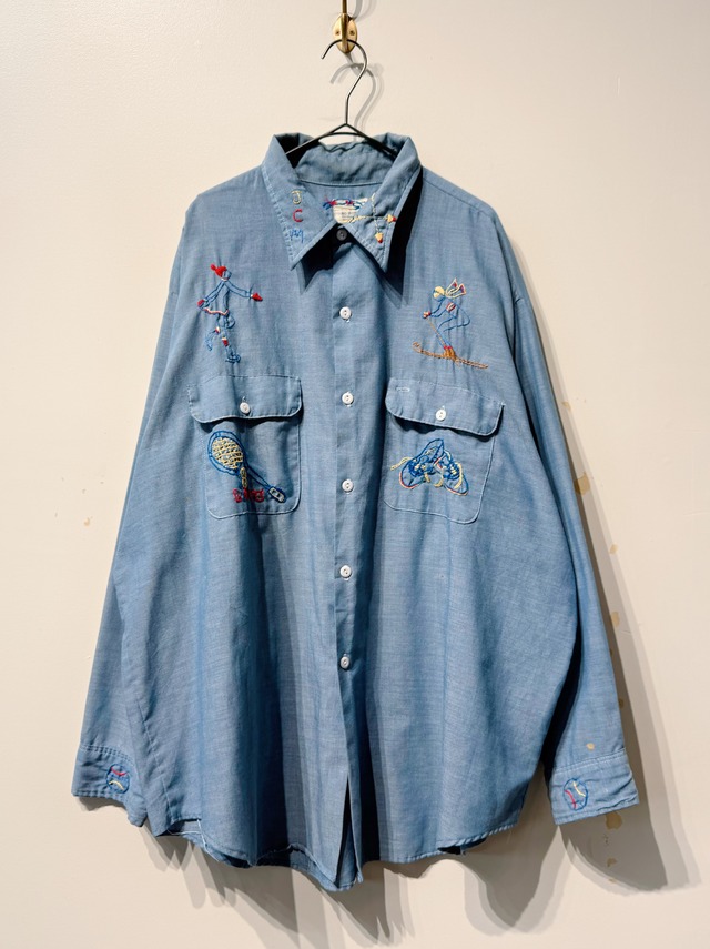 （SH1313）70’s JC Penney custom sports embroidery shirt