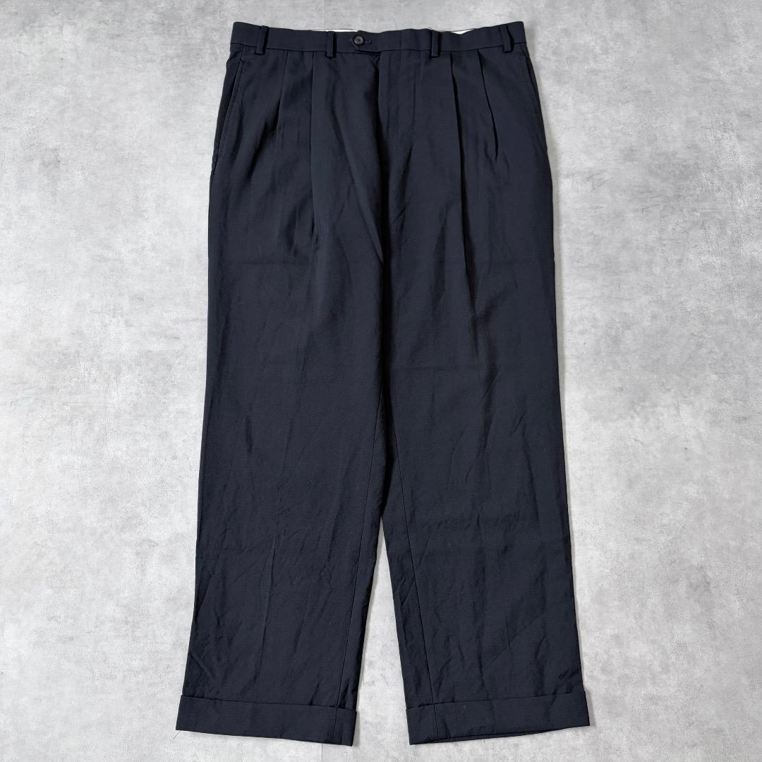 ローレン ラルフローレン W36 スラックス タックボトム 古着 黒 21563
