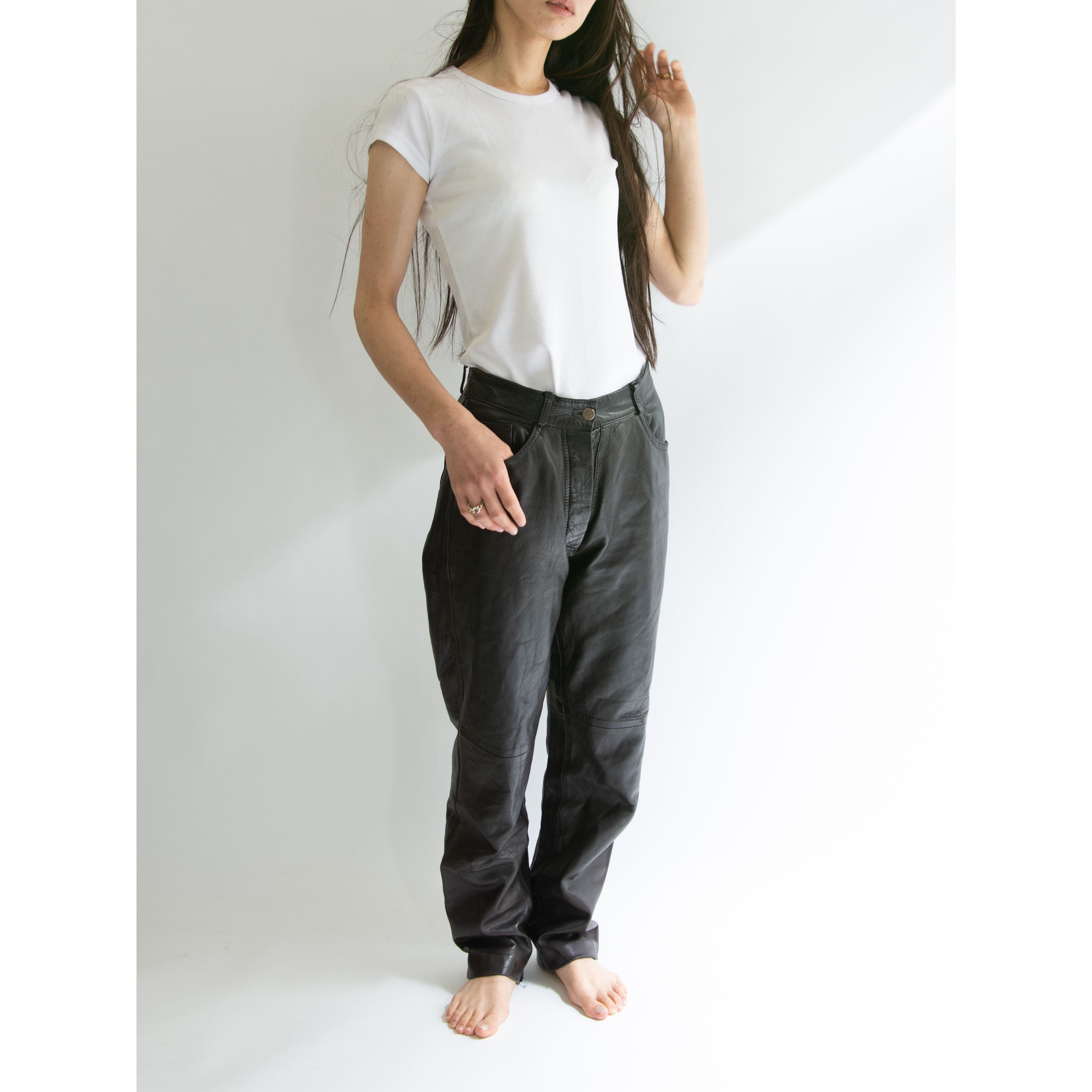 【PELLESSIMO】Made in France Leather Tapered Pants（フランス製 テーパード レザーパンツ）