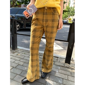 ヴィンテージチェックコーデュロイフレアパンツ　2litr06006