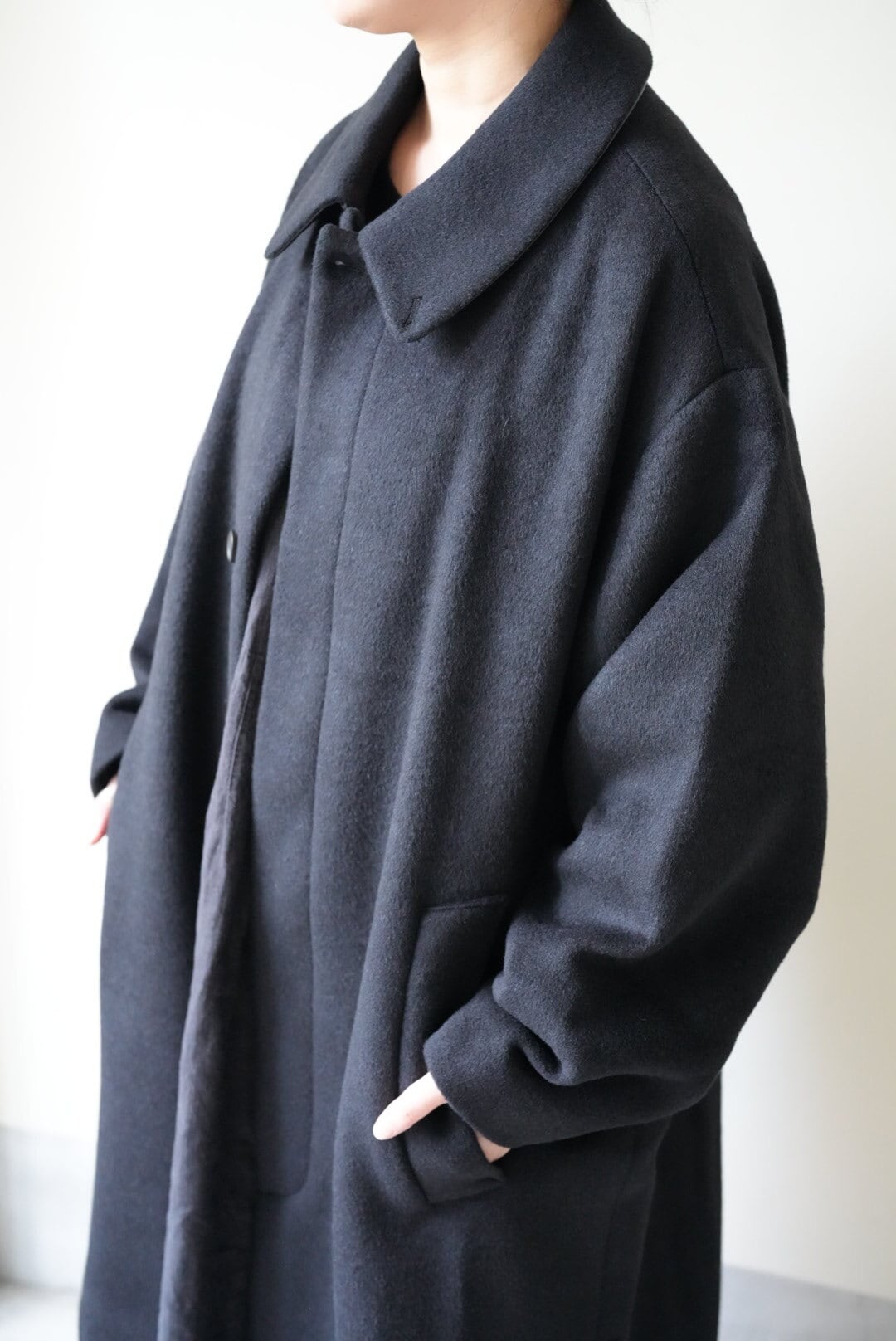 Cristaseya OVERSIZED COAT WITH LEATHER PATCH | TOMMY'S KURAMAE